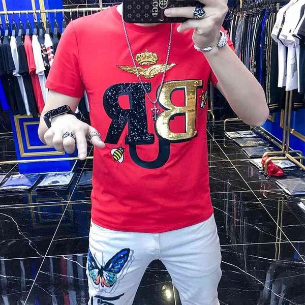 men's hoodies & sweatshirts summer luxury exquisite bright bees drilling letters personality bodybuilding t-shirt o-neck cotton short s, Black
men's hoodies & sweatshirts summer luxury exquisite bright bees drilling letters personality bodybuilding t-shirt o-neck cotton short s, Black