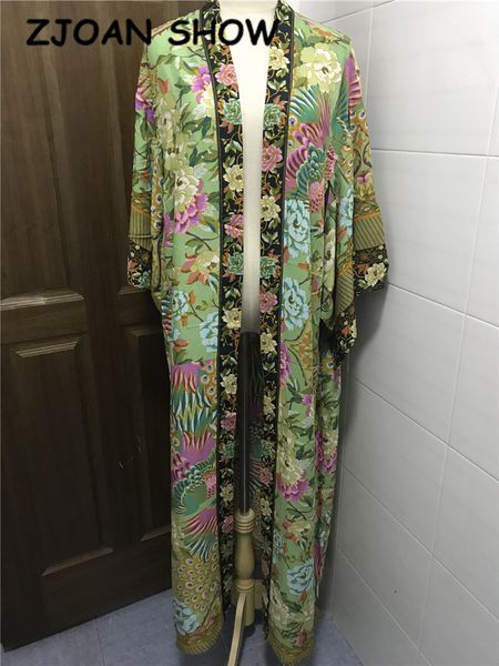 bohemian v neck peacock flower print long kimono shirt ethnic new lacing up with sashes long cardigan loose blouse femme, White
bohemian v neck peacock flower print long kimono shirt ethnic new lacing up with sashes long cardigan loose blouse femme, White