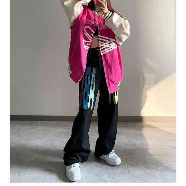 women's jeans fashion color letter embroidery printed jeans women's new high-waisted straight loose wide-leg pants trend npux, Blue
women's jeans fashion color letter embroidery printed jeans women's new high-waisted straight loose wide-leg pants trend npux, Blue