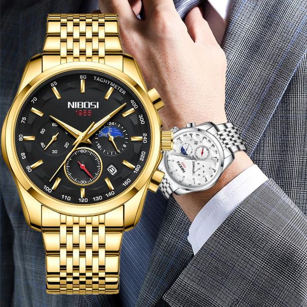 wristwatches nibosi watches mens big dial watch men waterproof quartz wristwatch sports chronograph clock relogio masculino, Slivery;brown
wristwatches nibosi watches mens big dial watch men waterproof quartz wristwatch sports chronograph clock relogio masculino, Slivery;brown