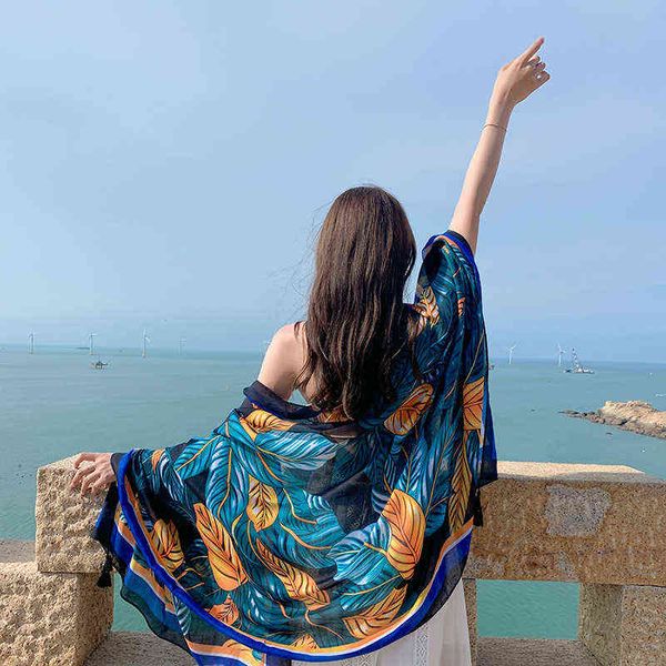scarves ins style women's summer sunscreen shawl versatile thin beach travel fashion silk scarf, Blue;gray
scarves ins style women's summer sunscreen shawl versatile thin beach travel fashion silk scarf, Blue;gray