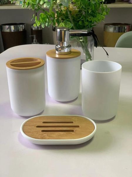 bath accessory set bamboo bathroom accessories soap dispenser tooth brush holder dish cup modern for household
bath accessory set bamboo bathroom accessories soap dispenser tooth brush holder dish cup modern for household