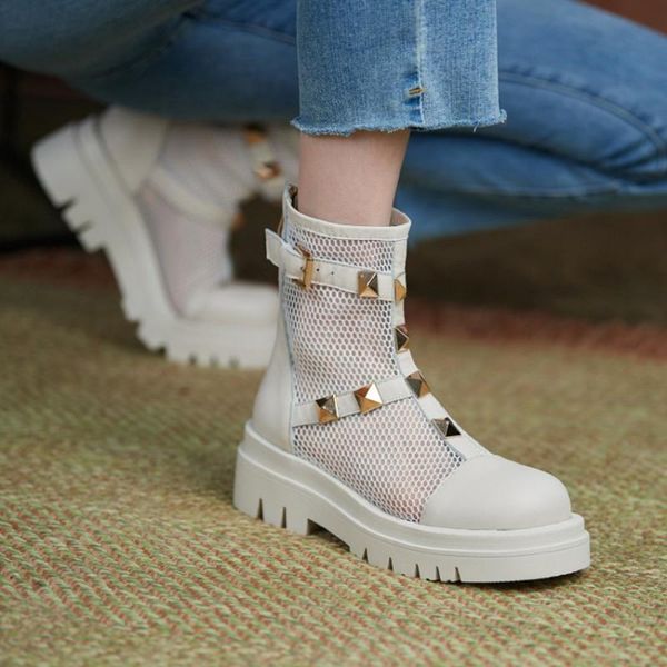 boots natural genuine cow leather mesh net women spring zapatos de mujer 2022 punk rock rivets studded buckle shoes, Black
boots natural genuine cow leather mesh net women spring zapatos de mujer 2022 punk rock rivets studded buckle shoes, Black