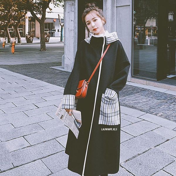 women's wool & blends oversize 2021 winter fashion women long thick hooded woolen coat black overcoat large size nz21
women's wool & blends oversize 2021 winter fashion women long thick hooded woolen coat black overcoat large size nz21