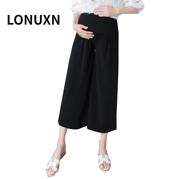 maternity bottoms wide leg pants for pregnant women trousers casual loose chiffon pregnancy clothing summer, White
maternity bottoms wide leg pants for pregnant women trousers casual loose chiffon pregnancy clothing summer, White