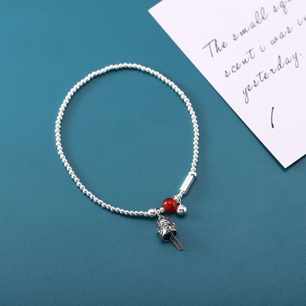 s925 sterling silver red agate zhaocai cat women's day korean simple handmade round bead fashion anklet student 4a7mb, Red;blue
s925 sterling silver red agate zhaocai cat women's day korean simple handmade round bead fashion anklet student 4a7mb, Red;blue