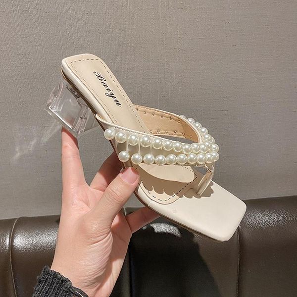 women pearls sandals summer fashoin flip flops shoes high heels leather slides casual slippers, Black
women pearls sandals summer fashoin flip flops shoes high heels leather slides casual slippers, Black