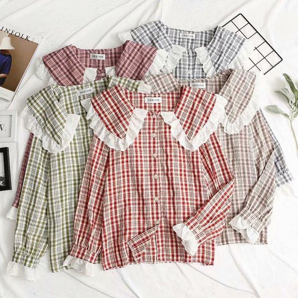 women's blouses & shirts 2021 spring women basic blouse long sleeve lovely sutumn plaid #13507, White
women's blouses & shirts 2021 spring women basic blouse long sleeve lovely sutumn plaid #13507, White