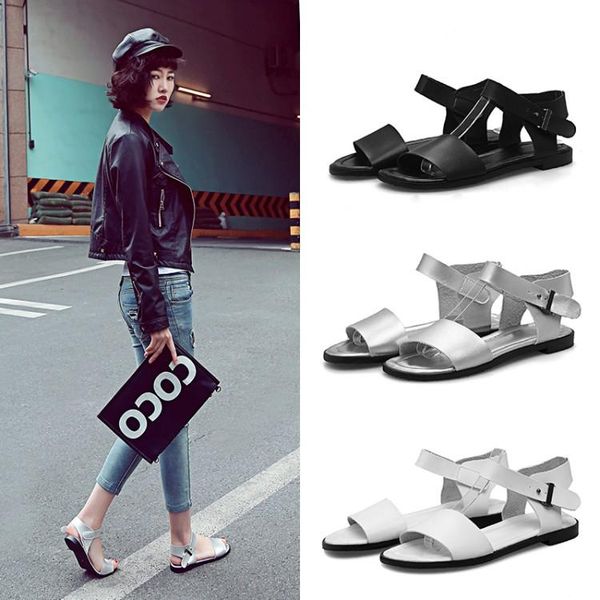 arrivals soft leather casual sandals women in flat comfortable flats heels ladies shoes, Black
arrivals soft leather casual sandals women in flat comfortable flats heels ladies shoes, Black
