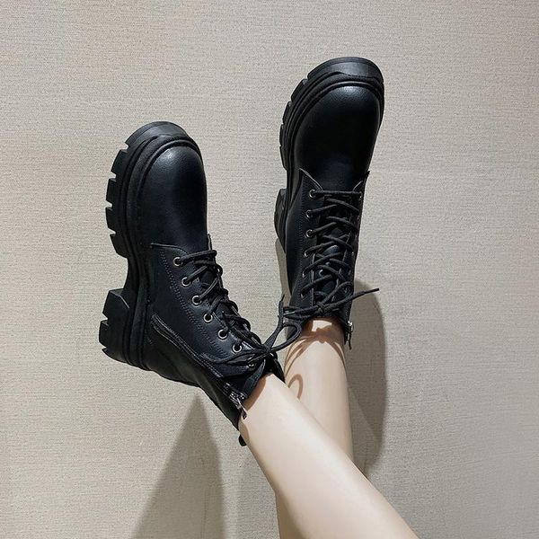 boots women ankle winter round toe 5.5cm heel zip and lace up platform nice vogue shoes for woman non-slip, Black
boots women ankle winter round toe 5.5cm heel zip and lace up platform nice vogue shoes for woman non-slip, Black