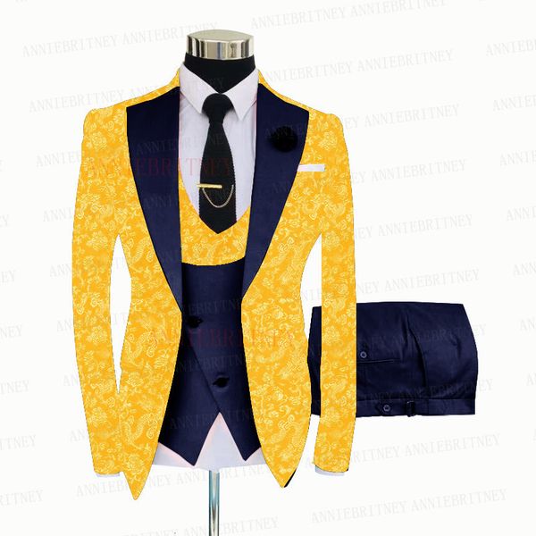 men's suits & blazers est yellow floral printed groom wedding set custom slim fit formal men shiny prom dinner blazer vest pants 3, White;black
men's suits & blazers est yellow floral printed groom wedding set custom slim fit formal men shiny prom dinner blazer vest pants 3, White;black