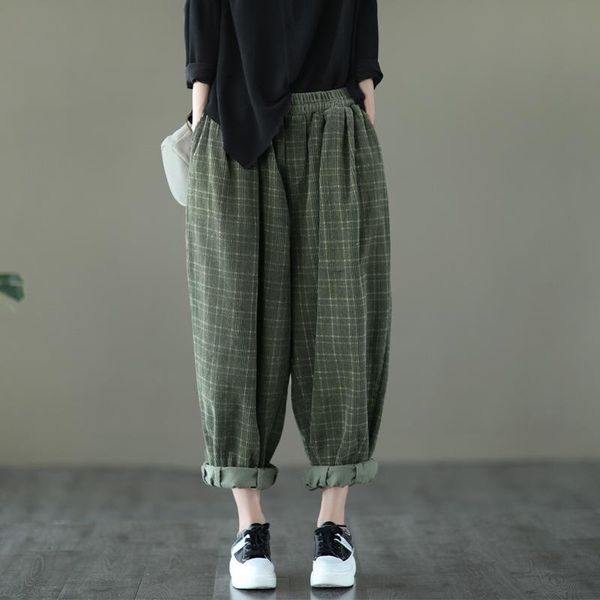 women's pants & capris retro plaid corduroy trousers autumn elastic waist loose and thin harem casual, Black;white
women's pants & capris retro plaid corduroy trousers autumn elastic waist loose and thin harem casual, Black;white