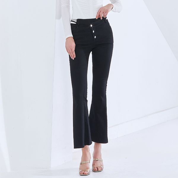 capris hollow out black for women high waist irregular slim flare pants female fashion clothing 2021 spring tide, Black;white
capris hollow out black for women high waist irregular slim flare pants female fashion clothing 2021 spring tide, Black;white