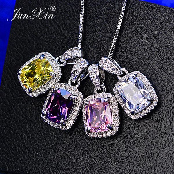 pendant necklaces cute female white/purple/yellow zircon & pendants fashion blue fire opal for women vintage wedding jewelry, Silver
pendant necklaces cute female white/purple/yellow zircon & pendants fashion blue fire opal for women vintage wedding jewelry, Silver