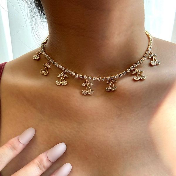 trendy shining cherry crystal clavicle chain necklaces for women golden cute charm fruit pendant necklace jewelry sweet gift, Silver
trendy shining cherry crystal clavicle chain necklaces for women golden cute charm fruit pendant necklace jewelry sweet gift, Silver