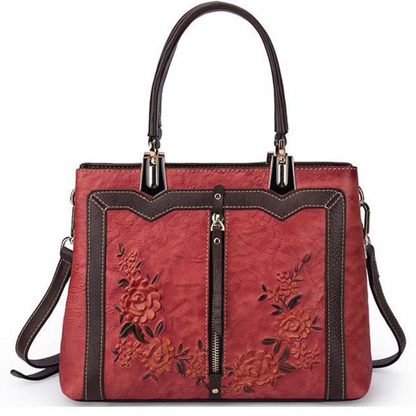 large capacity shoulder bag for women genuine leather handbag flower enbossed designer crossbody female handle
large capacity shoulder bag for women genuine leather handbag flower enbossed designer crossbody female handle