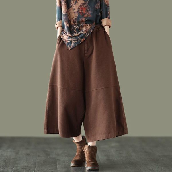 women's pants & capris retro elastic waist cotton casual ladies loose wide-leg cropped trousers wild oversized pantalones de mujer y464, Black;white
women's pants & capris retro elastic waist cotton casual ladies loose wide-leg cropped trousers wild oversized pantalones de mujer y464, Black;white