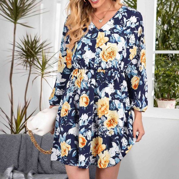 floral prints summer with women dresses long sleeve v neck plus size midi dress beach vacation, Black;gray
floral prints summer with women dresses long sleeve v neck plus size midi dress beach vacation, Black;gray