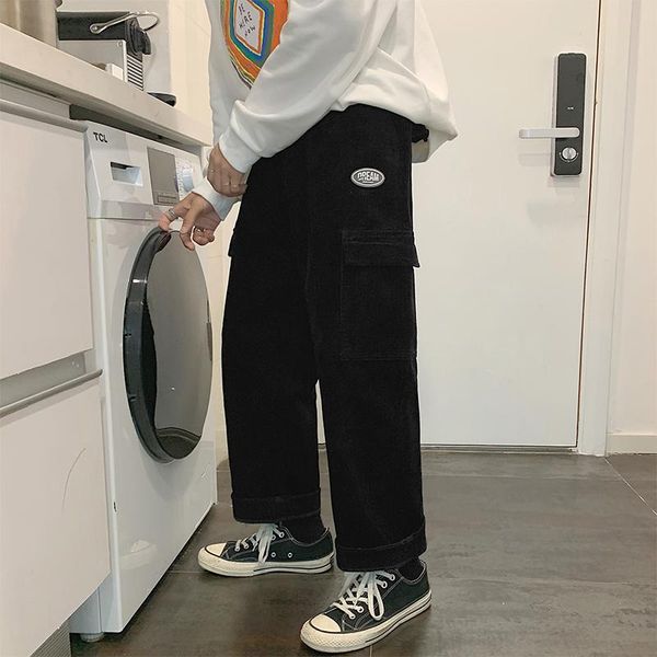 men's pants vintage men corduroy pocket baggy cargo 2021 joggers mens japanese streetwear wide leg male korean trousers, Black
men's pants vintage men corduroy pocket baggy cargo 2021 joggers mens japanese streetwear wide leg male korean trousers, Black