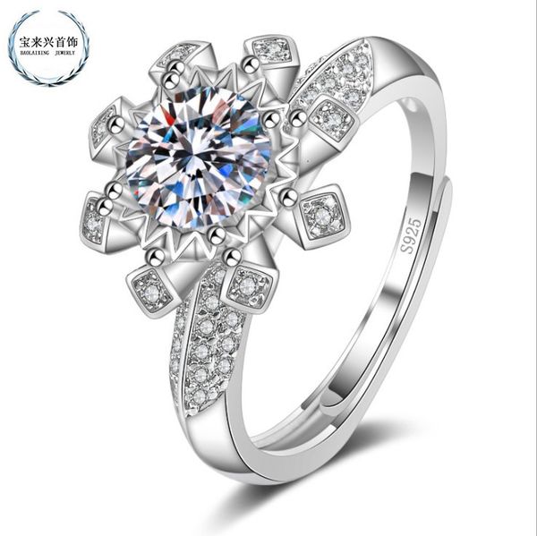 ring live broadcast of fashion diamond design goddess, Silver