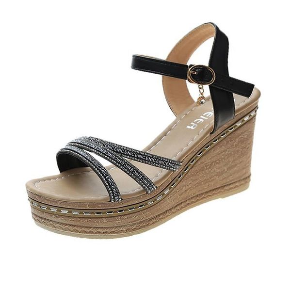 dress shoes fashion women wedge sandals summer rhinestone peep-toe buckle wedges platform casual high heels, Black
dress shoes fashion women wedge sandals summer rhinestone peep-toe buckle wedges platform casual high heels, Black