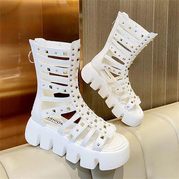 boots women wedges shoes summer open toe ankel boot thick soles rivet decoration sandals waterproof platform footwear size 35-40, Black
boots women wedges shoes summer open toe ankel boot thick soles rivet decoration sandals waterproof platform footwear size 35-40, Black