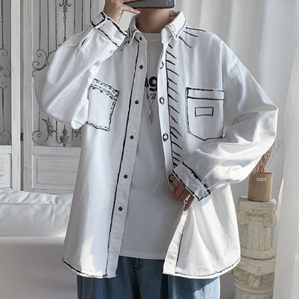 men's casual shirts long-sleeved harajuku shirt looses the streetwear of men in hip hop large dimensions yvba, White;black
men's casual shirts long-sleeved harajuku shirt looses the streetwear of men in hip hop large dimensions yvba, White;black