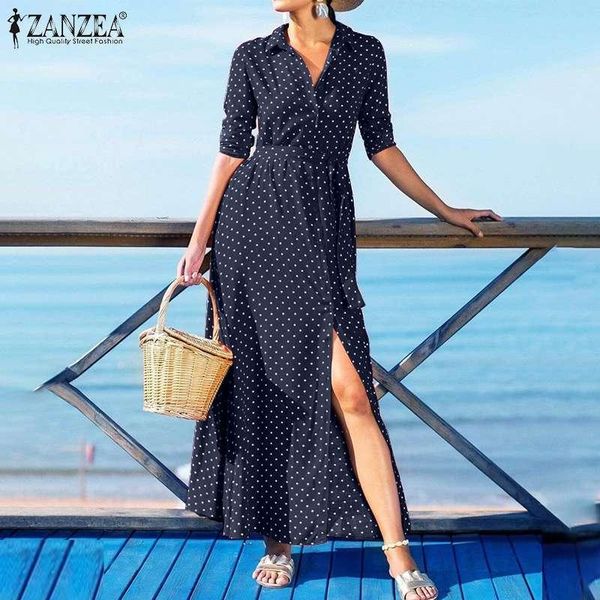 casual dresses bohemian printed maxi dress women's high waist sundress zanzea 2021 polka dot beach shirt vestidos female lapel robe 7, Black;gray
casual dresses bohemian printed maxi dress women's high waist sundress zanzea 2021 polka dot beach shirt vestidos female lapel robe 7, Black;gray