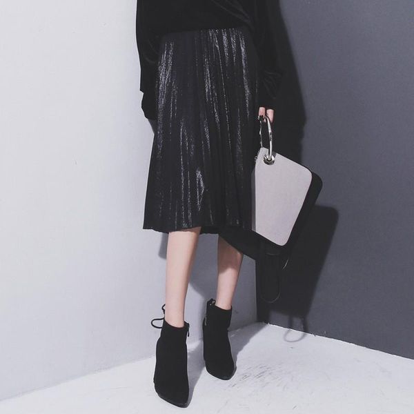 skirts women midi skirt high waist elascity maxi pleated casual silver ladies party vintage, Black
skirts women midi skirt high waist elascity maxi pleated casual silver ladies party vintage, Black