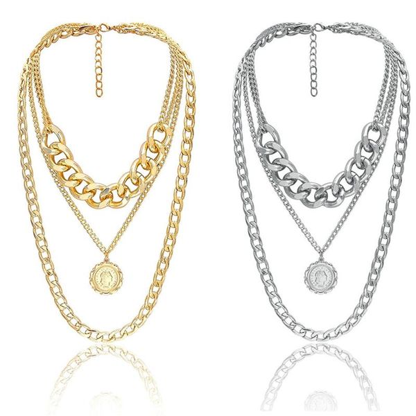 pendant necklaces punk cuban choker necklace exaggerated thick chain fashion queen women jewelry, Silver
pendant necklaces punk cuban choker necklace exaggerated thick chain fashion queen women jewelry, Silver