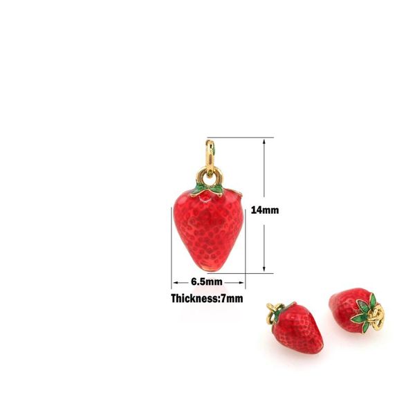 charms simulation cute wind enamel three-dimensional strawberry earrings diy material making bag pendant accessory, Bronze;silver
charms simulation cute wind enamel three-dimensional strawberry earrings diy material making bag pendant accessory, Bronze;silver