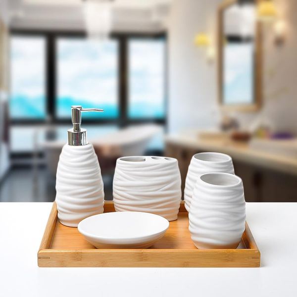 bath accessory set european-style ceramic bathroom five-piece of simple emulsion dish brushing teeth cup dental washing wedding gift
bath accessory set european-style ceramic bathroom five-piece of simple emulsion dish brushing teeth cup dental washing wedding gift