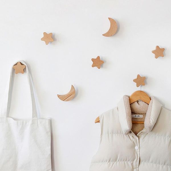 hooks & rails nordic wall-mounted wood storage hook home door decoration star moon rack coat solid wooden hanger organizer
hooks & rails nordic wall-mounted wood storage hook home door decoration star moon rack coat solid wooden hanger organizer