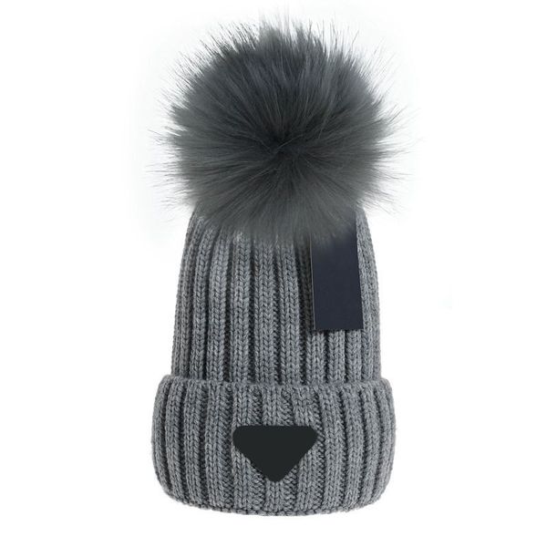 

keep warm fashion beanies luxury designers winter men beanie bonnet women casual knitting hip hop gorros pom-pom skull caps hair ball outdoo, Blue;gray