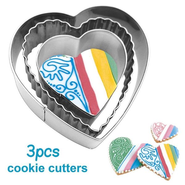 baking moulds 3pcs/set heart shape biscuit mold stainless steel cookie cutter bread cutting fruit diy tools
baking moulds 3pcs/set heart shape biscuit mold stainless steel cookie cutter bread cutting fruit diy tools