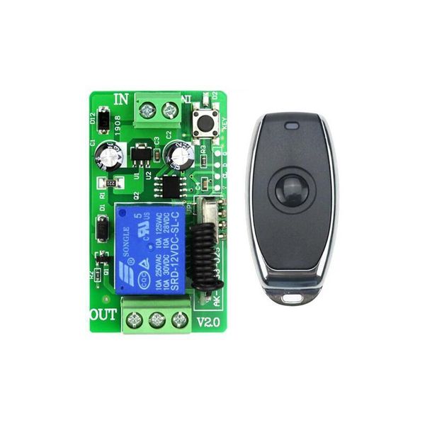 smart home control universal dc12v 1ch 10a relay rf wireless remote lighting switch system transmitter receiver electric vehicle power 
smart home control universal dc12v 1ch 10a relay rf wireless remote lighting switch system transmitter receiver electric vehicle power
