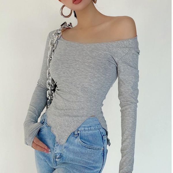 women's t-shirt xuxi spring 2021 women irregular side slit solid color slim o neck long-sleeved tshirt short e1746, White
women's t-shirt xuxi spring 2021 women irregular side slit solid color slim o neck long-sleeved tshirt short e1746, White