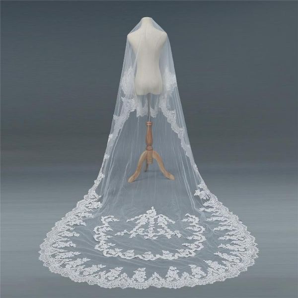 bridal veils 3m white/ivory veil two layers cathedral with lace wedding long comb, Black
bridal veils 3m white/ivory veil two layers cathedral with lace wedding long comb, Black