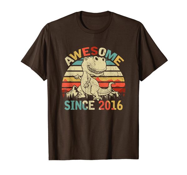 dinosaur 3rd birthday boy t-shirt gift awesome since 2016 t-shirt, White;black