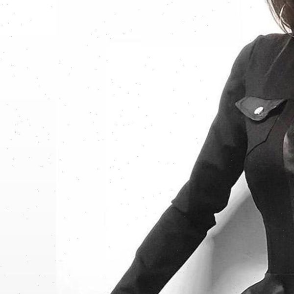 fashion lace long sleeve womens skirts zipper pocket large hem faux leather mini dress, Black
fashion lace long sleeve womens skirts zipper pocket large hem faux leather mini dress, Black