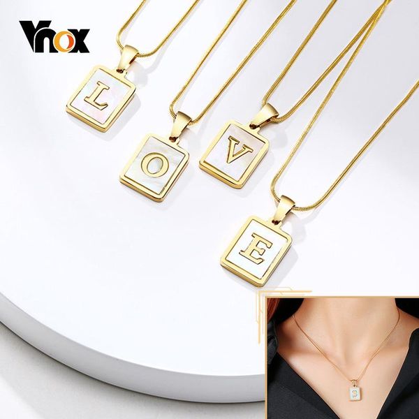 pendant necklaces vnox elegant square shell initial for women gold tone stainless steel letter name charm fashin lady party gift, Silver
pendant necklaces vnox elegant square shell initial for women gold tone stainless steel letter name charm fashin lady party gift, Silver