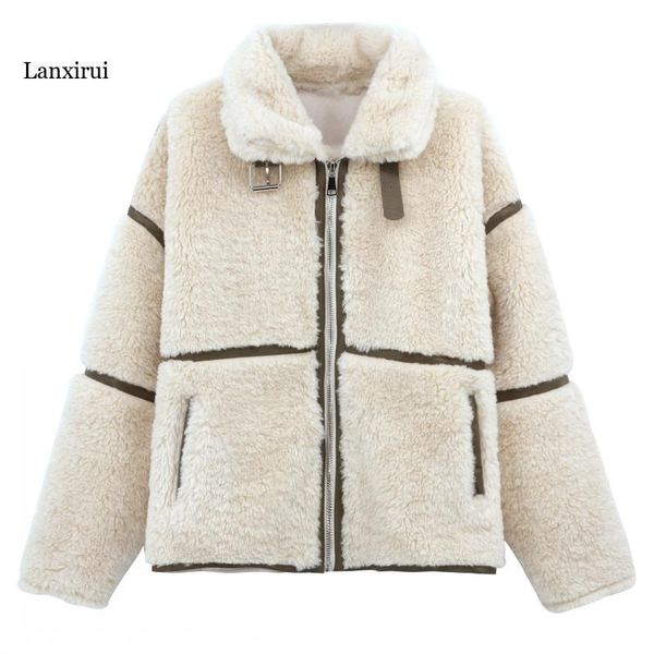 women's fur & faux loose thick vintage korean lambswool jacket womens autumn winter turtleneck jackets elegant basic coat ladies wool o, Black
women's fur & faux loose thick vintage korean lambswool jacket womens autumn winter turtleneck jackets elegant basic coat ladies wool o, Black
