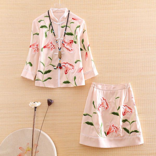 two piece dress ladies skirt spring pieces woman set high-end embroidery coat+ elegant floral skirt lady suit female gw7p, White
two piece dress ladies skirt spring pieces woman set high-end embroidery coat+ elegant floral skirt lady suit female gw7p, White