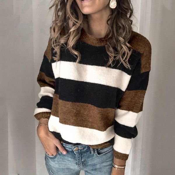 women's sweaters winter sweater women o-neck striped knitted casual long sleeve jumper female pullovers loose top, White;black
women's sweaters winter sweater women o-neck striped knitted casual long sleeve jumper female pullovers loose top, White;black