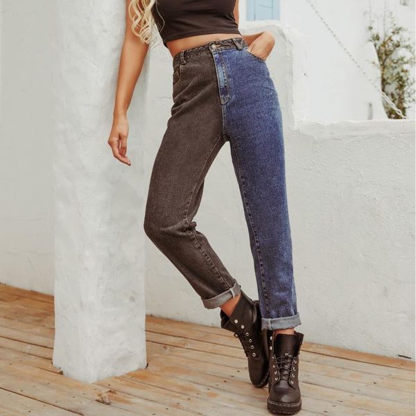 casual patchwork fashion contrast color high-waist straight-leg slim-fit spring female motorbike style jeans pants for women women's, Blue
casual patchwork fashion contrast color high-waist straight-leg slim-fit spring female motorbike style jeans pants for women women's, Blue