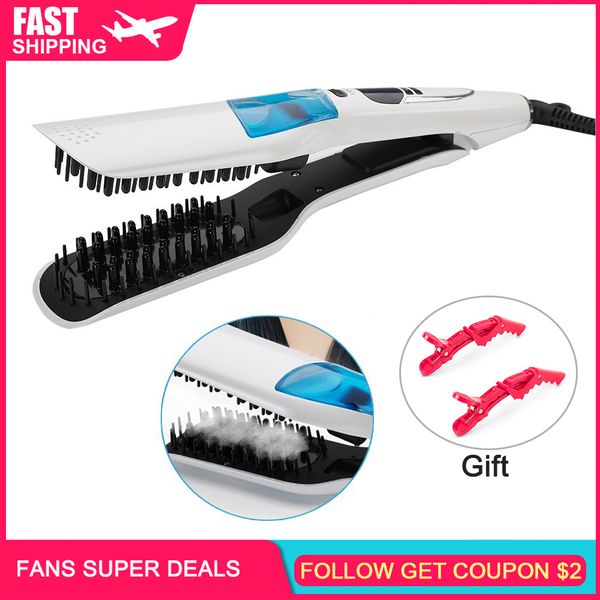 steam hair straightener brush professional ceramic tourmaline steam spray flat iron hair straightening comb with lcd display
steam hair straightener brush professional ceramic tourmaline steam spray flat iron hair straightening comb with lcd display