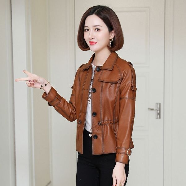 haining leather women's 2020 spring and autumn sheep skin locomotive small coat waist closing korean jacket, Black
haining leather women's 2020 spring and autumn sheep skin locomotive small coat waist closing korean jacket, Black