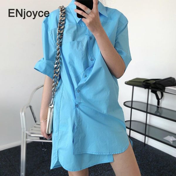 women's blouses & shirts women sky blue beveled buckle summer loose button short sleeve long shirt dress blouse casual solid cotton, White
women's blouses & shirts women sky blue beveled buckle summer loose button short sleeve long shirt dress blouse casual solid cotton, White