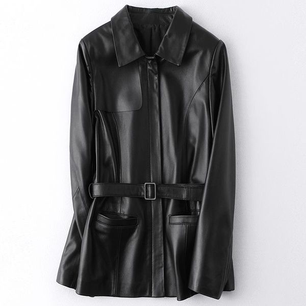 women's leather & faux jacket d025, Black