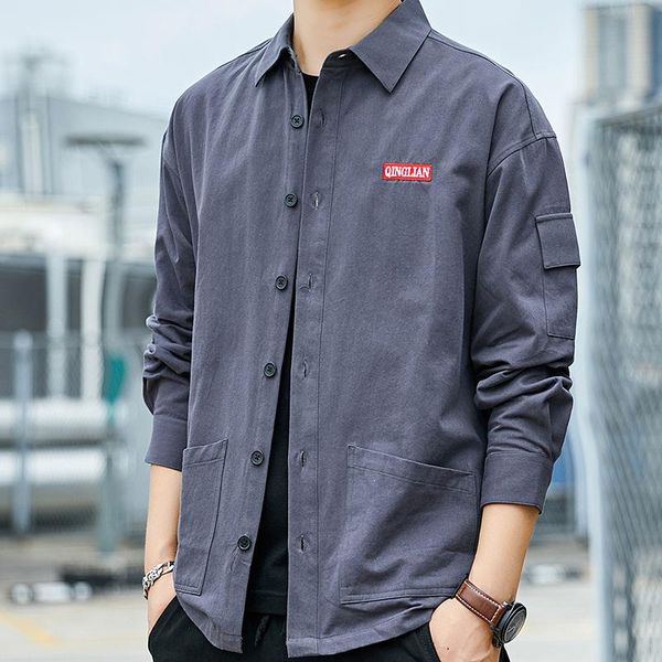 men's casual shirts 100% cotton long sleeve shirt korean fashion loose boys' work clothes outdoor washed army green military, White;black
men's casual shirts 100% cotton long sleeve shirt korean fashion loose boys' work clothes outdoor washed army green military, White;black